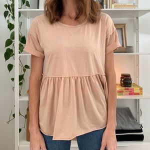Peach peplum t-shirt